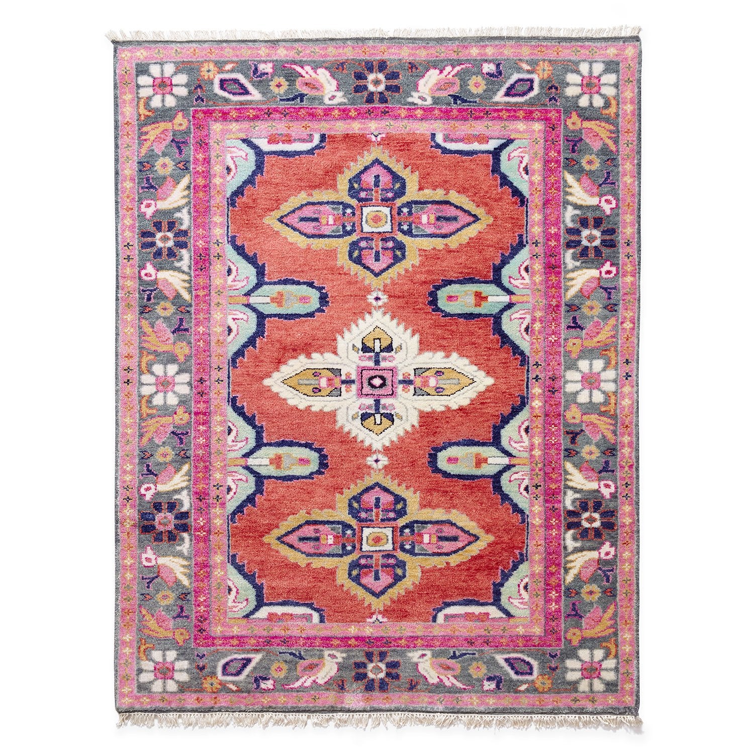 Kismet Persian Area Rug in Coral