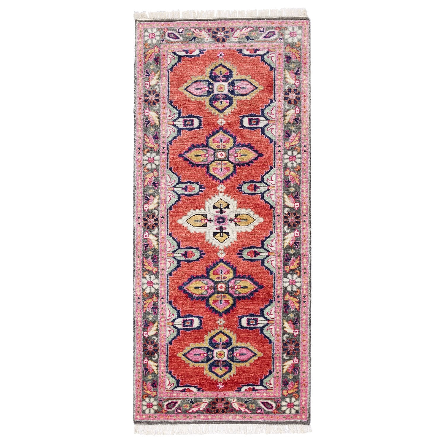 Kismet Modern Area Rug Runner in Coral