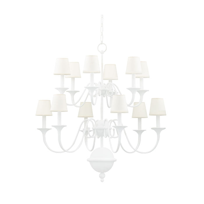 Cowley Two Tier Chandelier in White Plaster