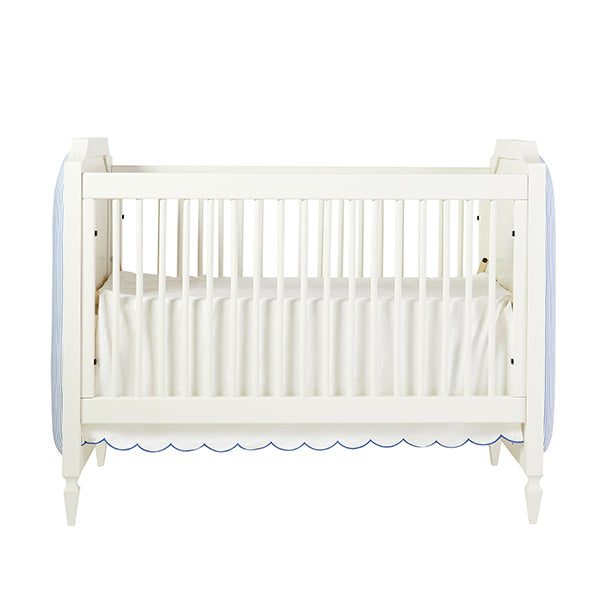 Scallop Crib Skirt in French Blue