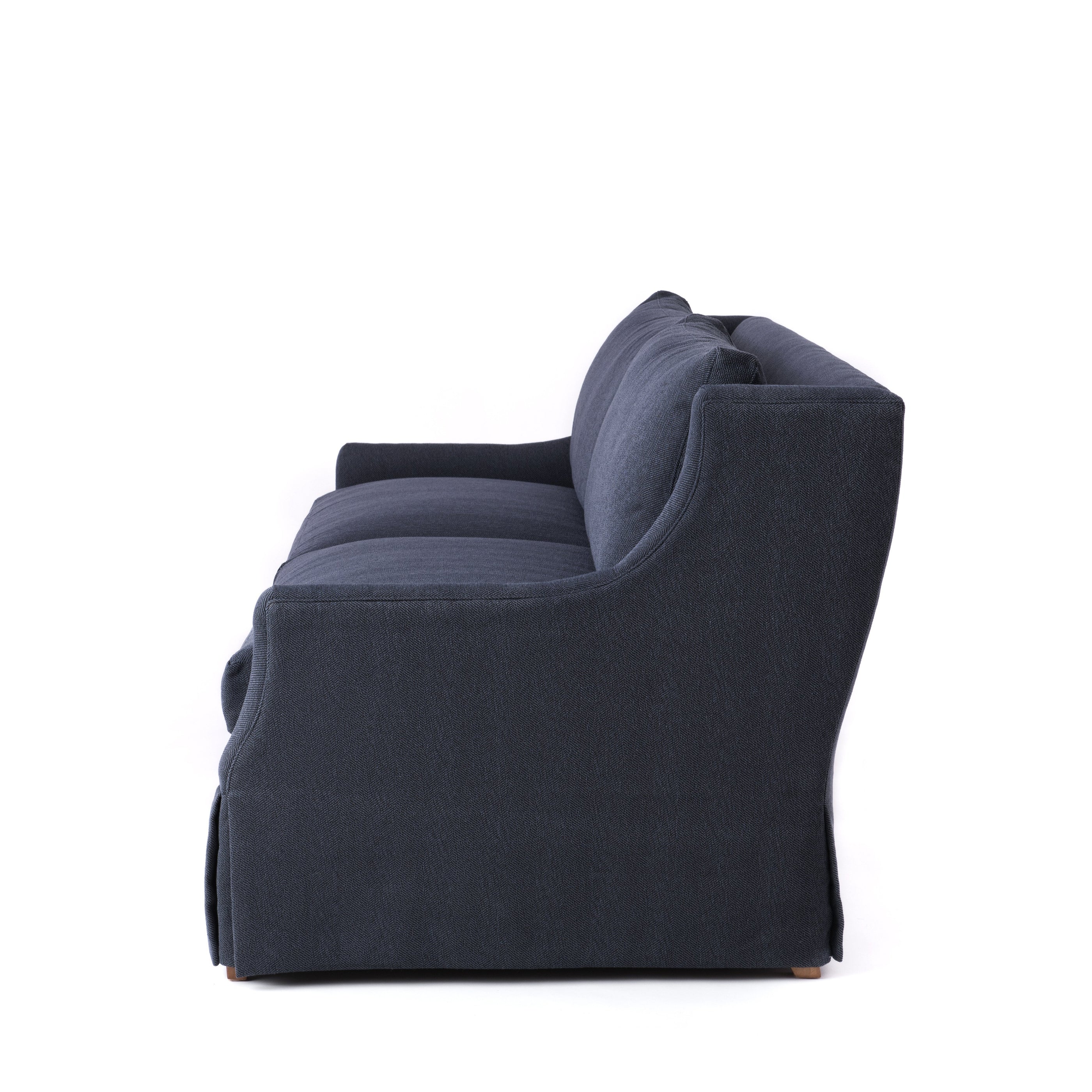 Rowan Sofa in Herringbone Navy Side View