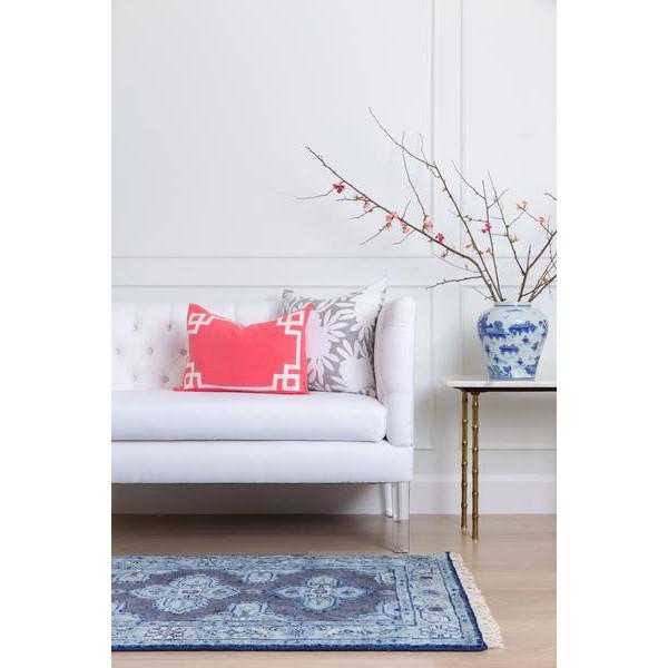 Kismet in Steel Living Room Rug in Front of Sofa