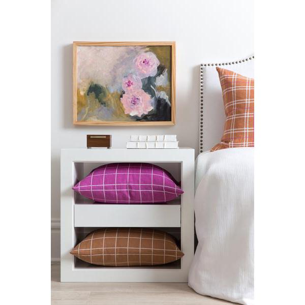 Abstract Pink Floral Art Print in Bedroom