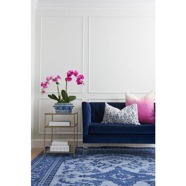 Indigo Blue Simone Over-Dyed Wool Rug in Living Room