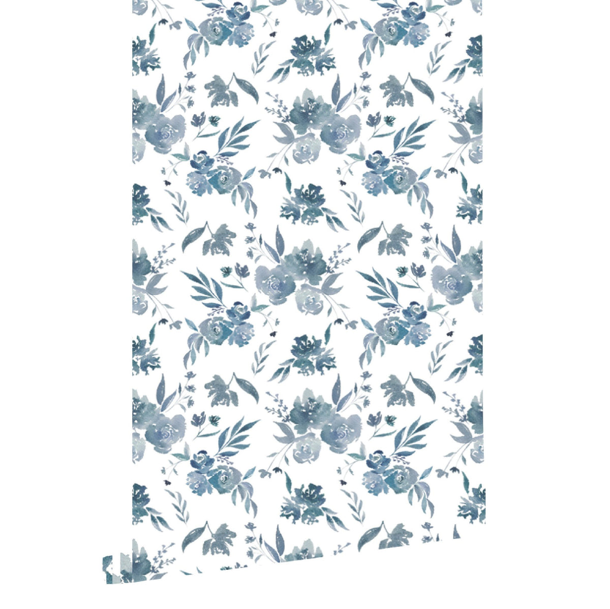 Indigo Floral Wallpaper