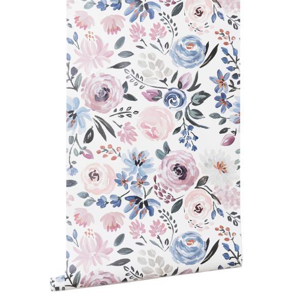 English Garden Romantic Floral Wallpaper on Roll