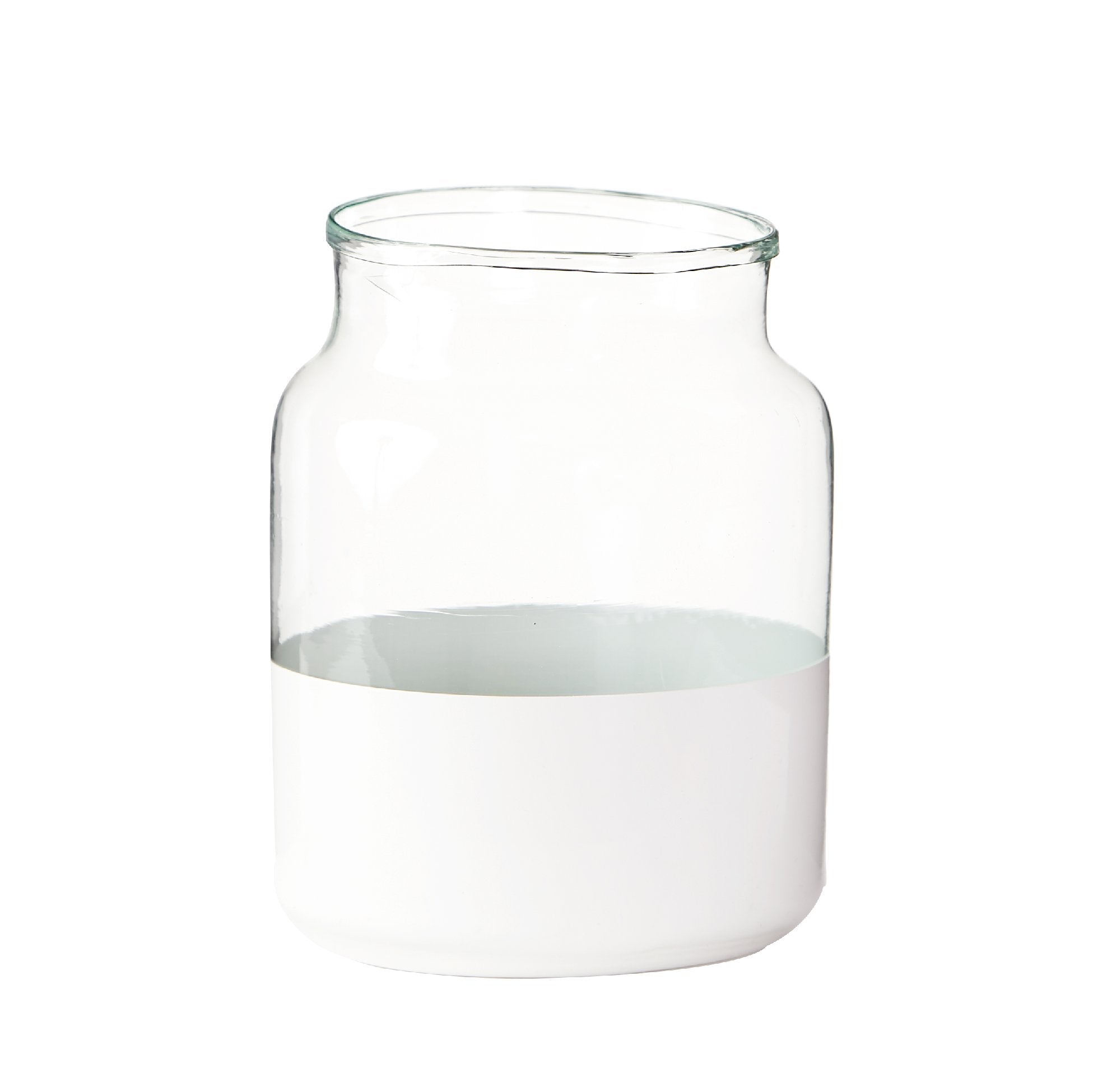Medium White Colorblock Vase