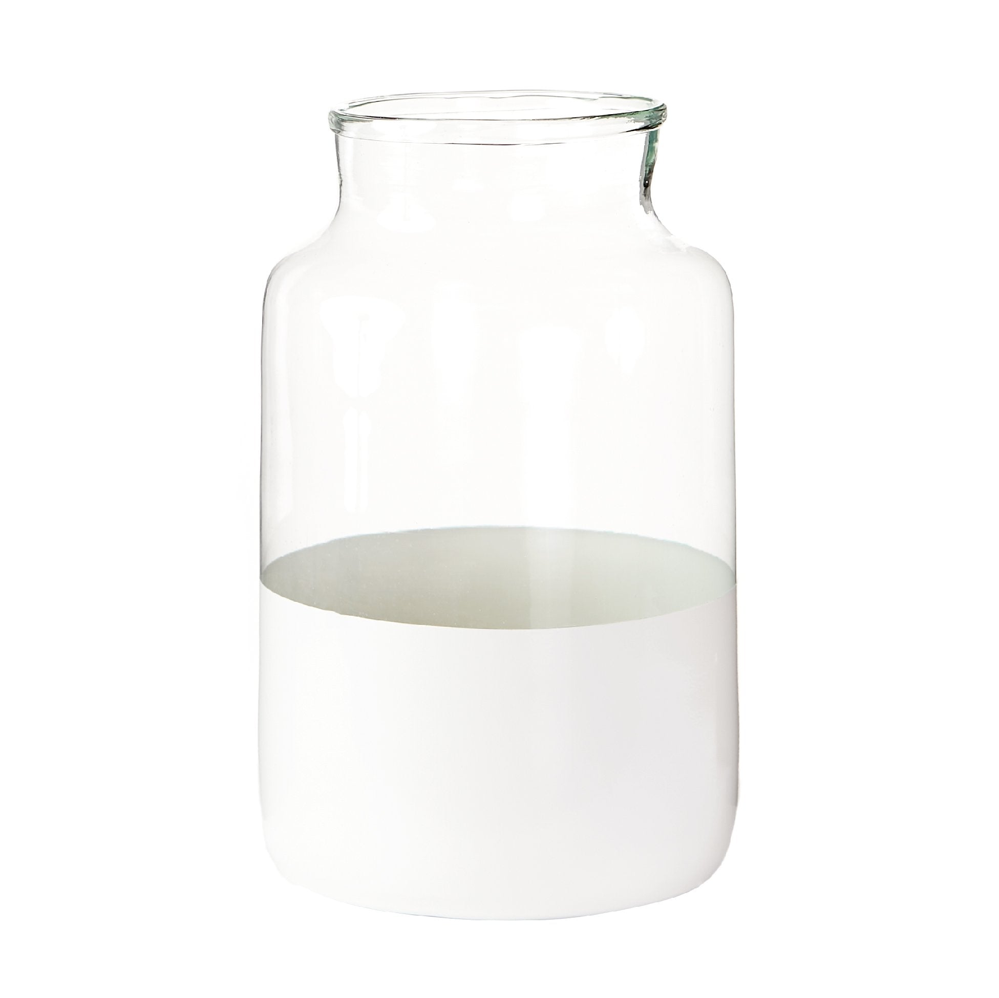 Large White Colorblock Vase