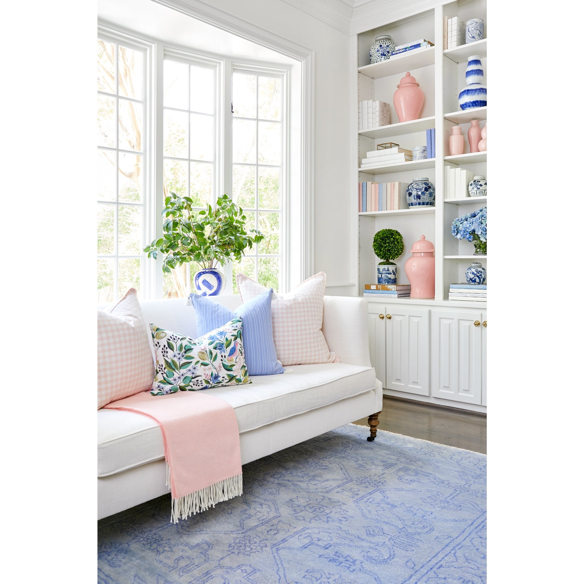 Sky Blue Desi Living Room Area Rug
