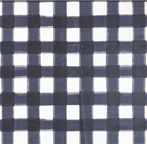 Navy Burnside Buffalo Check Coated Canvas Fabric