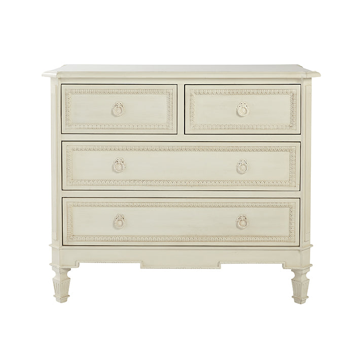 Classic White Edie Chest of Drawers with Beading Detail