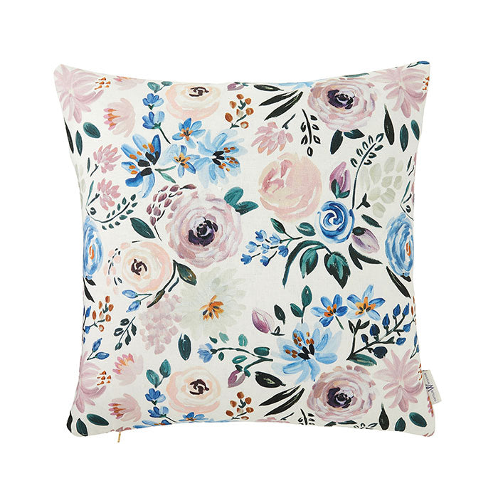 English Garden Floral Throw Pillow