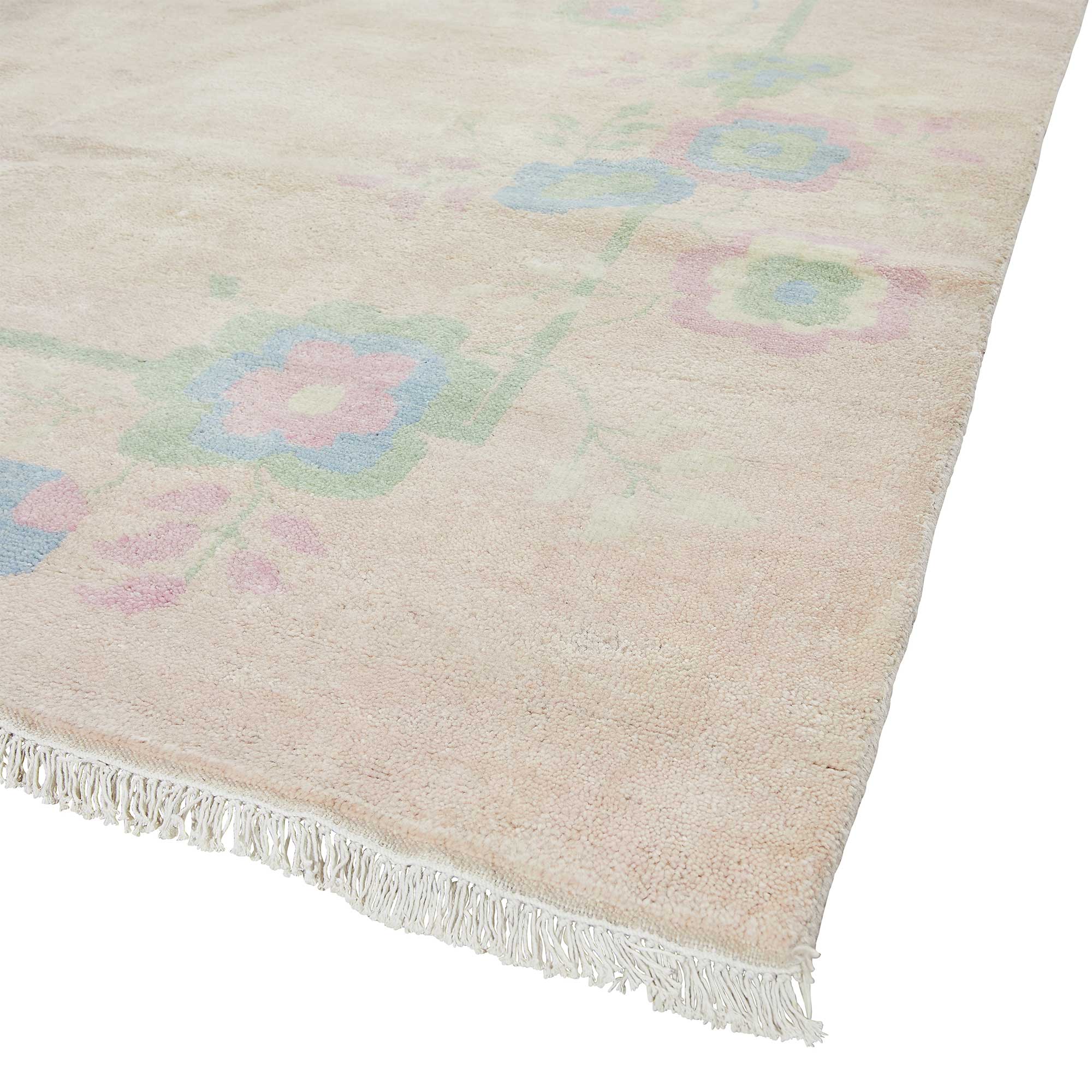 Flora Rug in Blush Fringe Edge