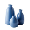 Set of Three French Blue Artisan Vases