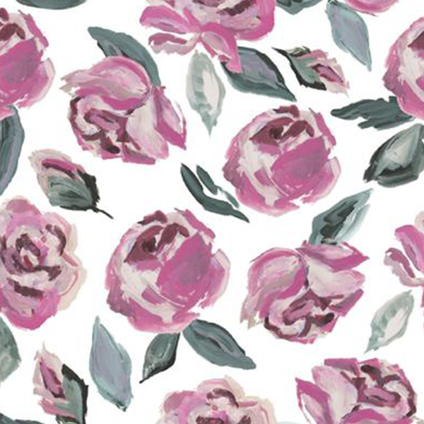 Floral Garden Rose Wallpaper Sample Swatch