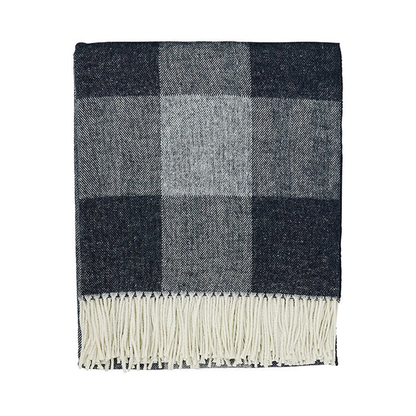 Hampton Plaid Throw in Navy Caitlin Wilson