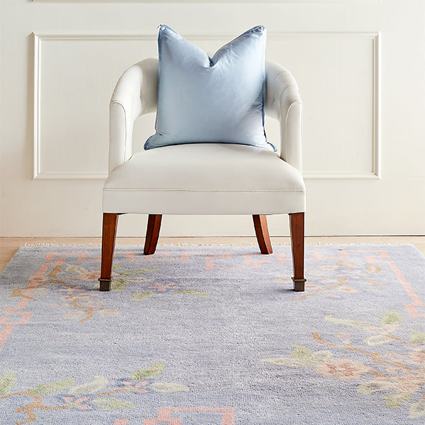 Hana Area Rug in Pastel Blue and Pink