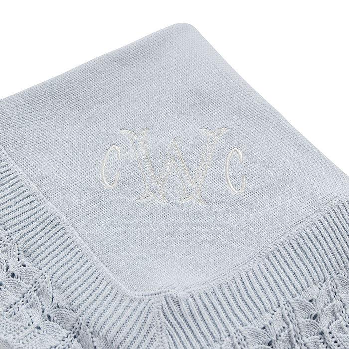 Heirloom Baby Blanket in Pale Blue