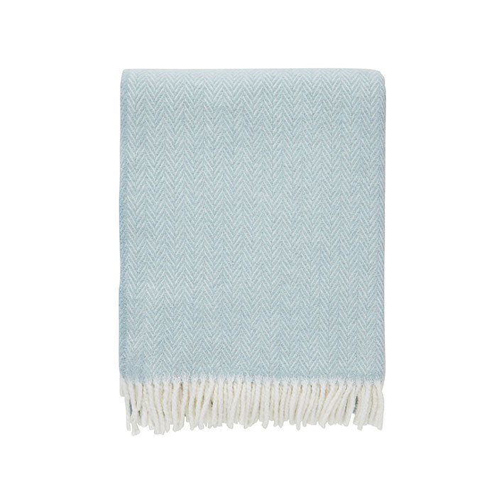 Herringbone Plush Throw in Sky