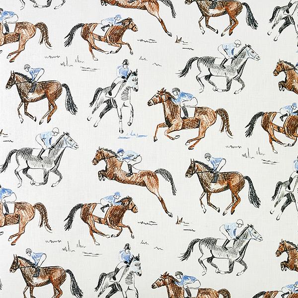 Horse & Jockey Fabric Sample Swatch