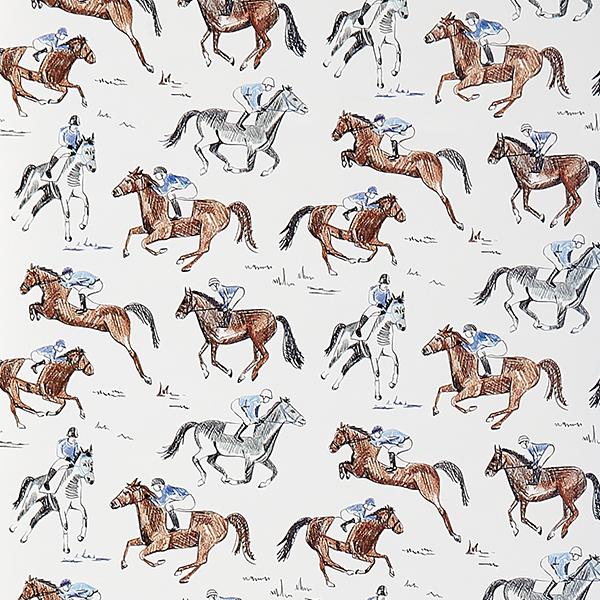 Horse & Jockey Wallpaper Sample Swatch