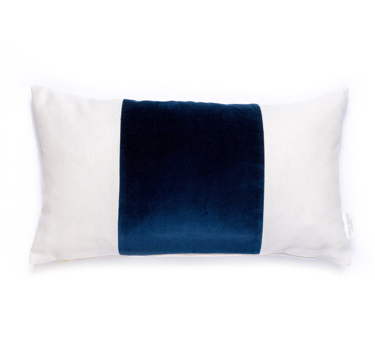 Velvet Broad Stripe Pillow in Navy