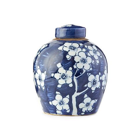 Small Cherry Blossom Jar in Classic Blue and White