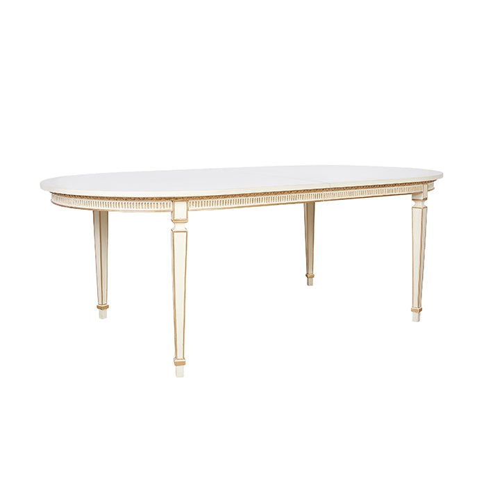 Lily Dining Table in White with Gold Painted Details