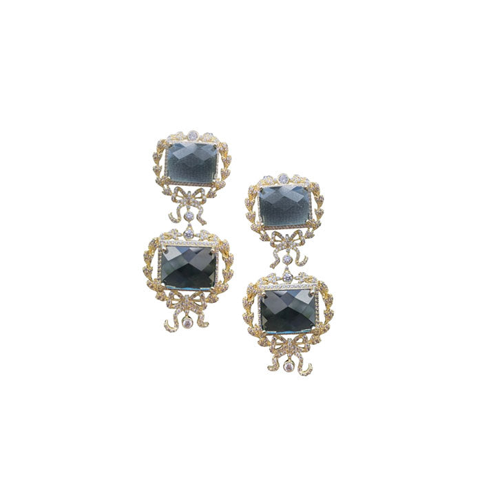 London Blue Wreath Drop Earrings