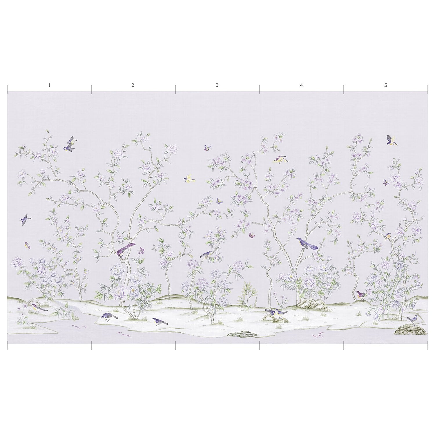 Panel Order of Louis in Lavender Traditional Chinoiserie Wallpaper Mural