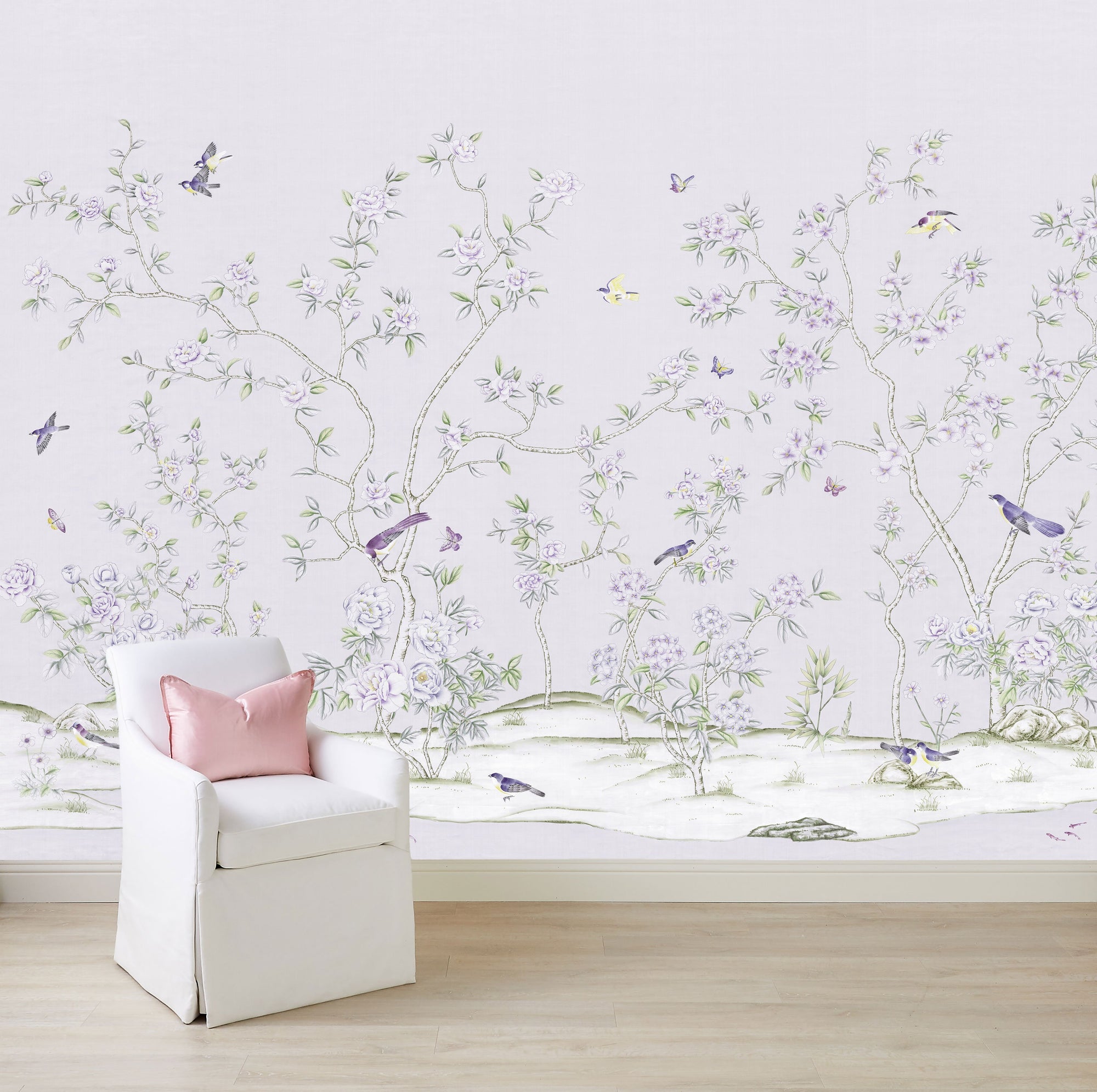 Louis in Lavender Traditional Chinoiserie Wallpaper Mural