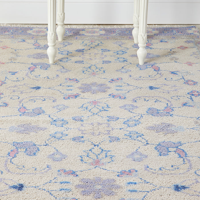 Floral Details of Lucy Area Rug in Lilac Cream