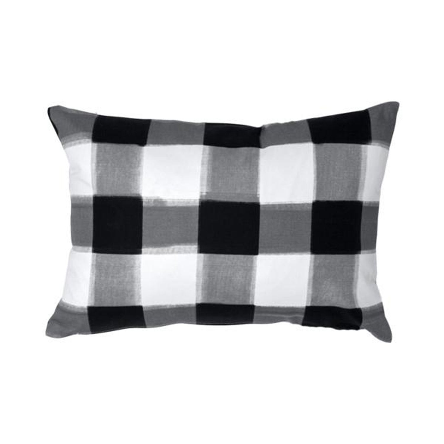 Black Burnside Buffalo Check Lumbar Pillow