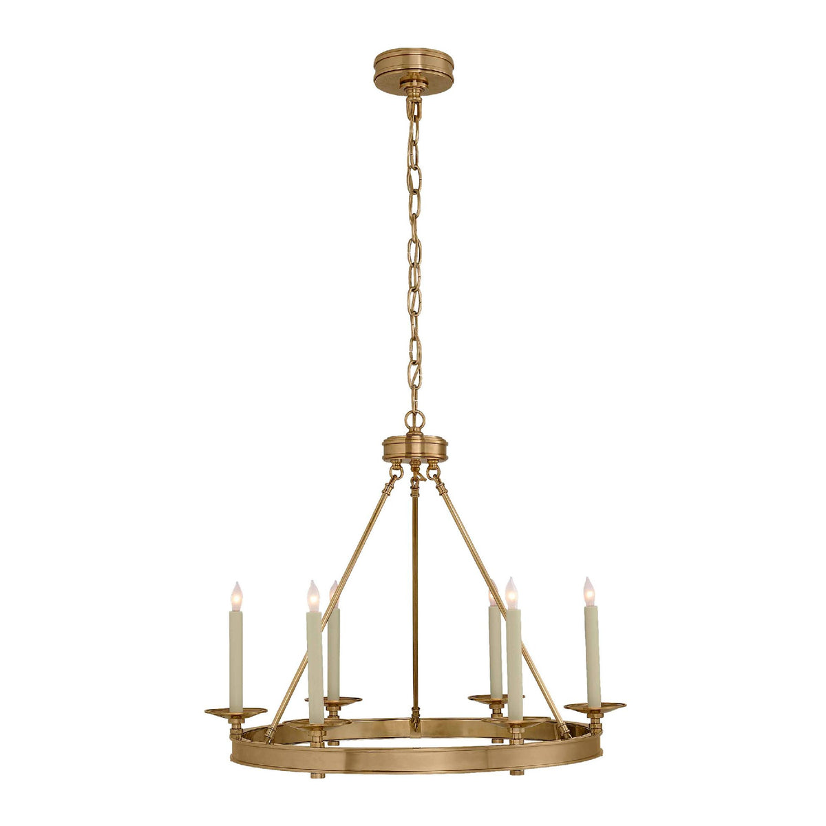 Launceton Small Ring Chandelier in Antique Brass