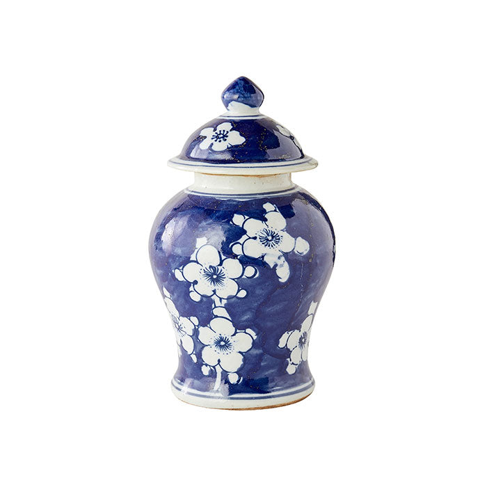 Navy Floral Mini Temple Jar