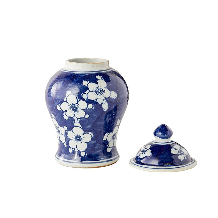 Navy Floral Mini Temple Jar