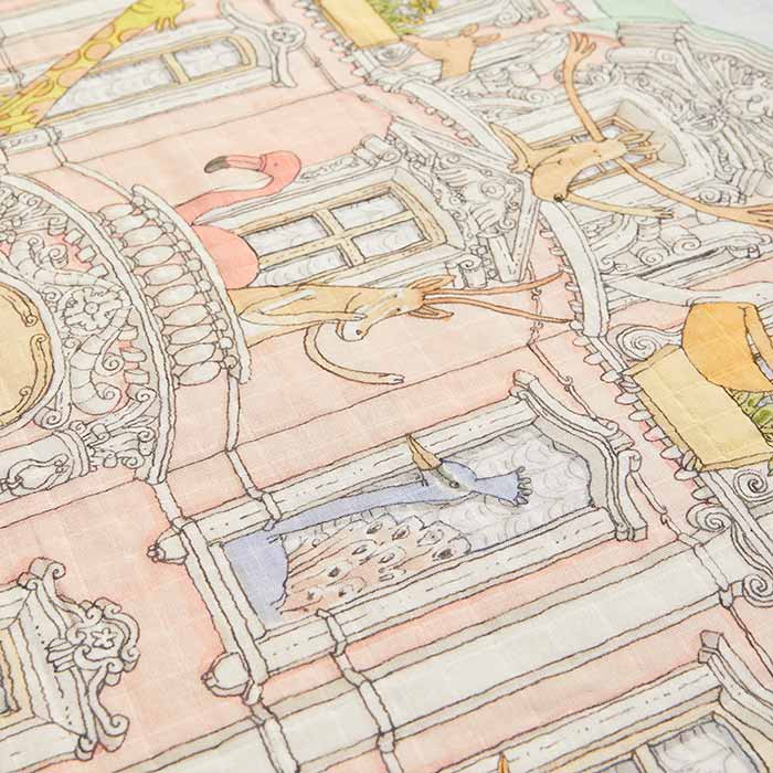 Atelier Choux Carré Monceau Maison Swaddle Blanket Design Detail