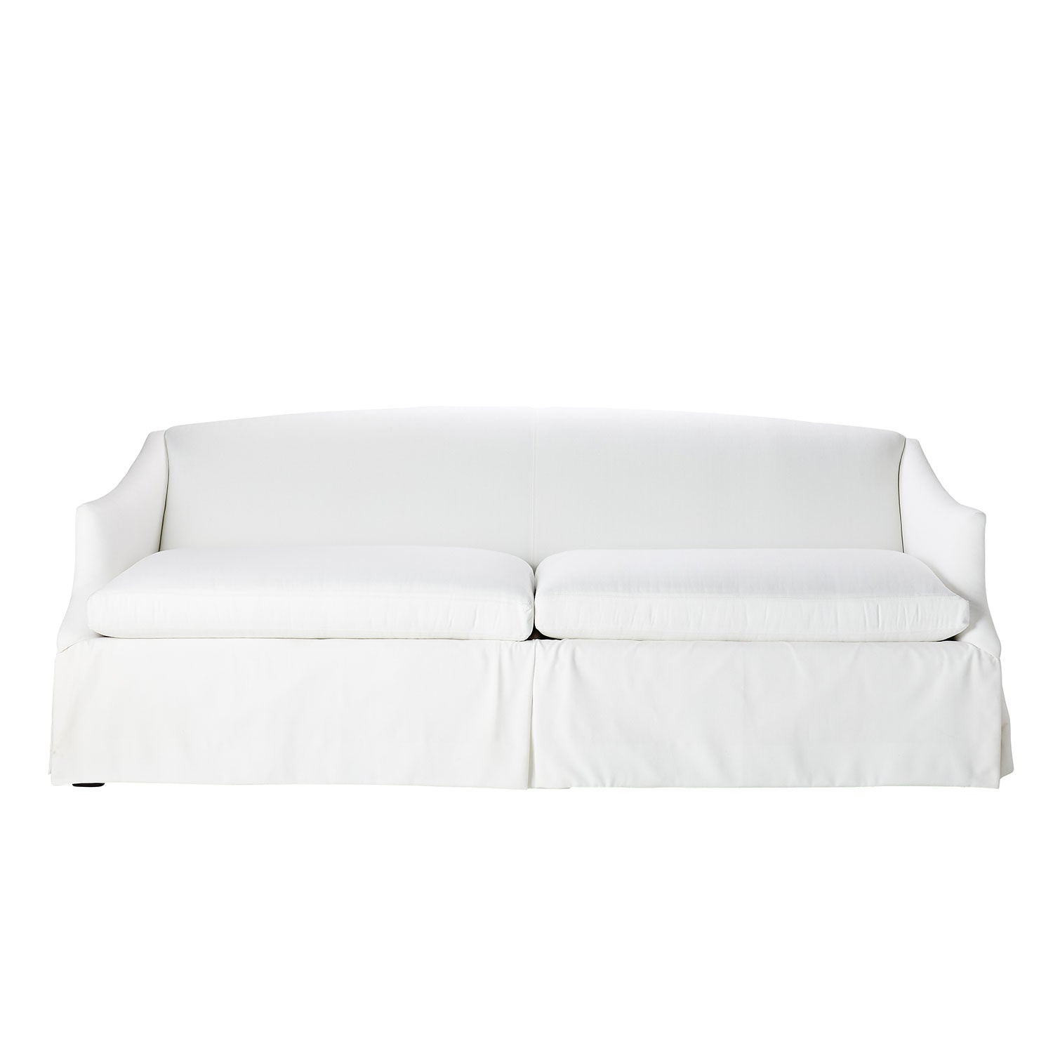 Monroe Skirted Sofa in Soft Cloud White