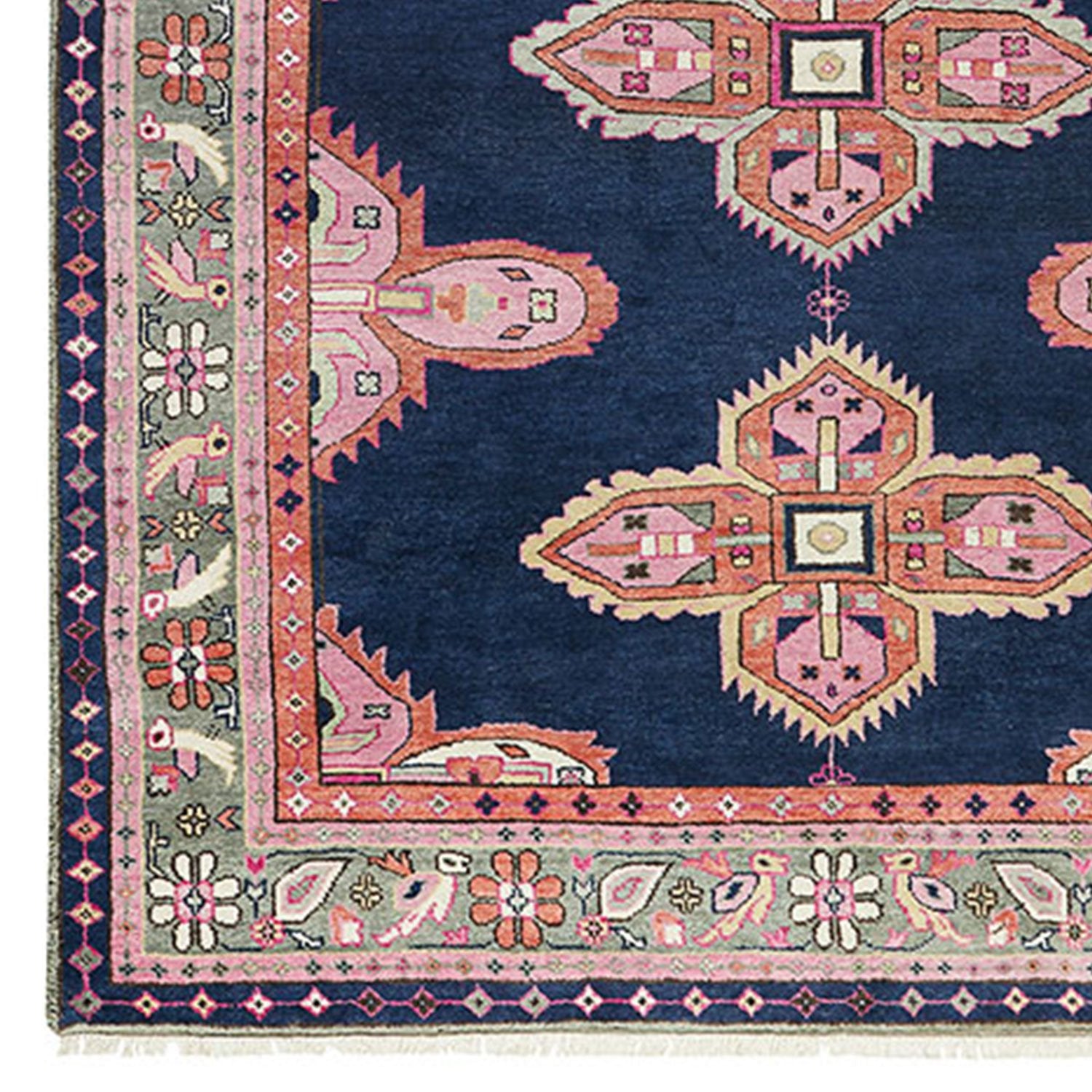 Vintage Persian Floral Pink Soft Area Rug