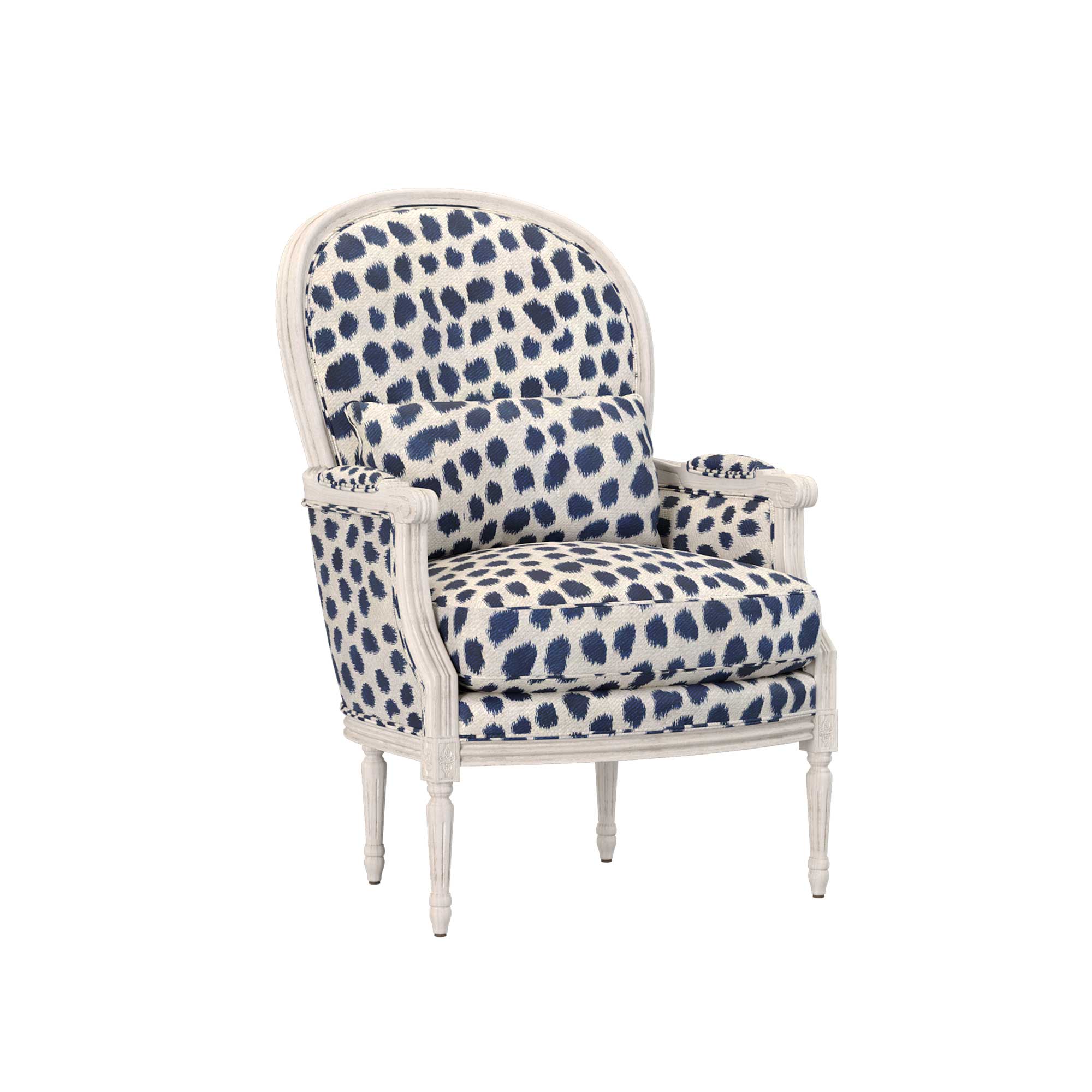 Adele Classic Lounge Chair in Navy Spot