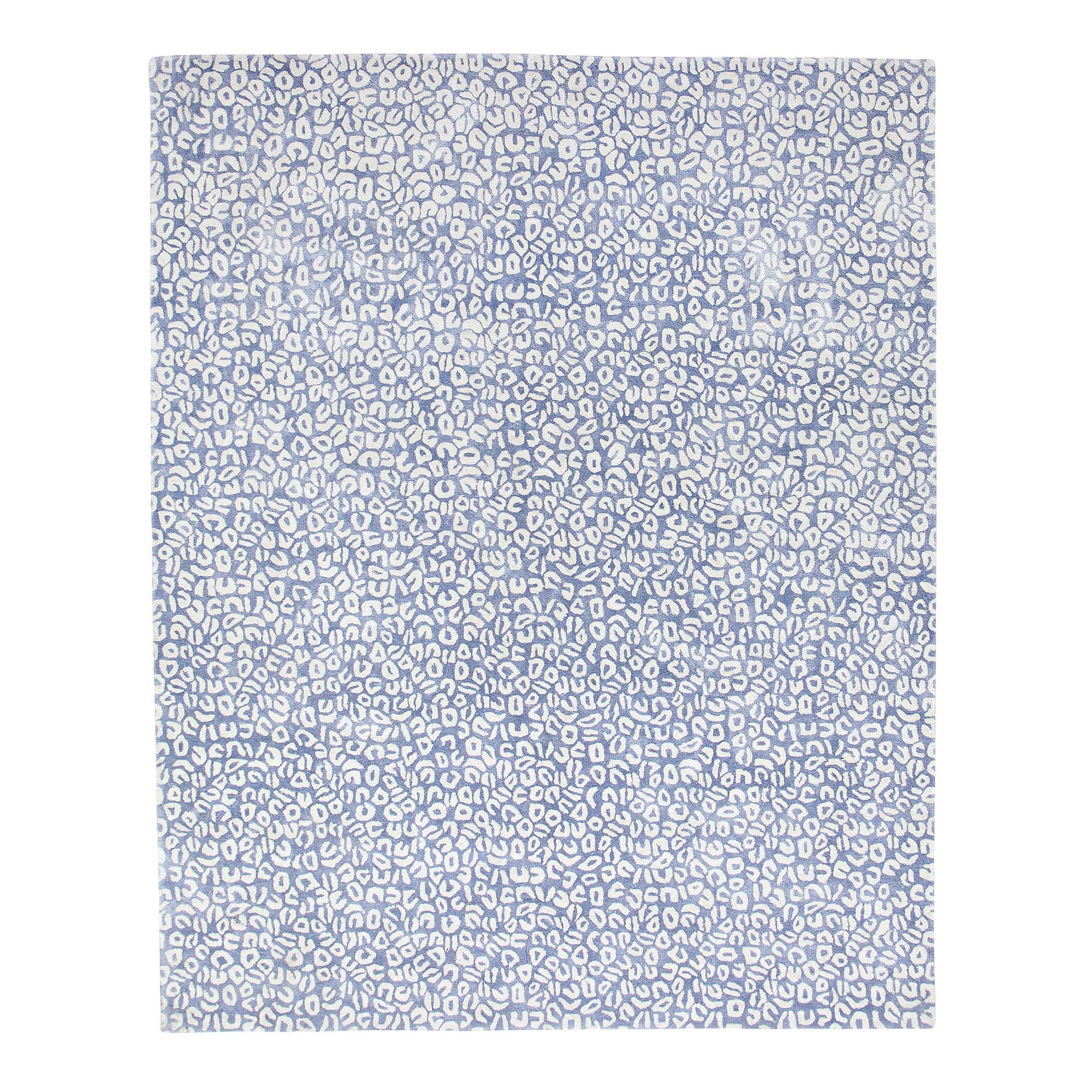 Leo Abstract Leopard Print Rug in Eventide Blue
