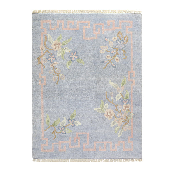 Blue and Pink Floral Hana Rug