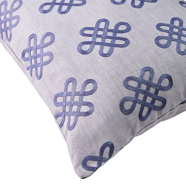 Motif Detail on Nonogram Pillow in Lilac