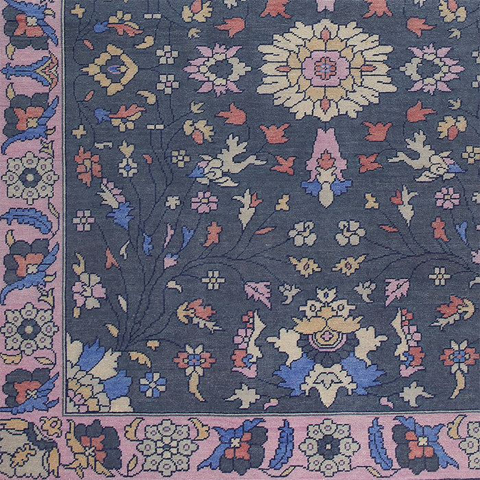 Floral Details on Olivia Area Rug in Indigo