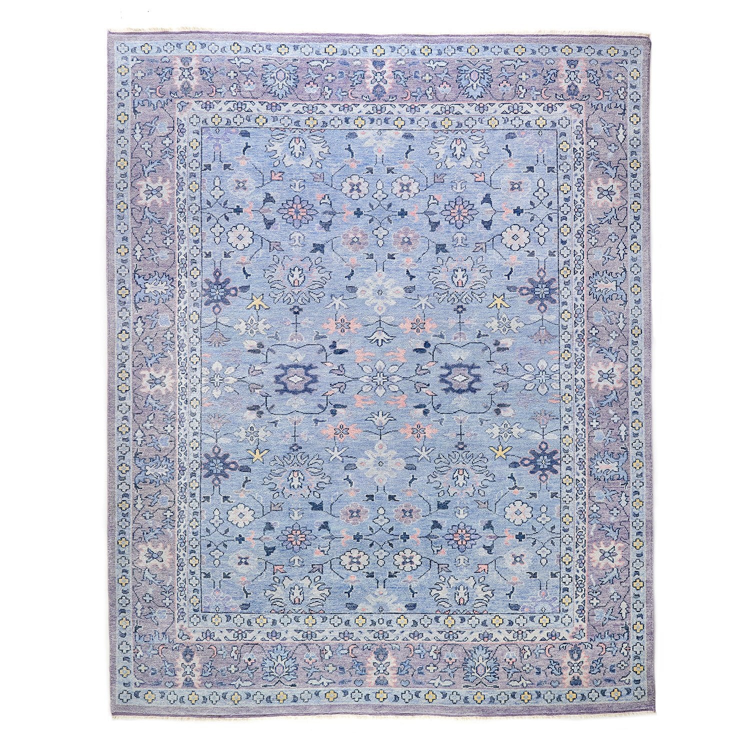 Pasha Hand-woven Area Rug in Blue
