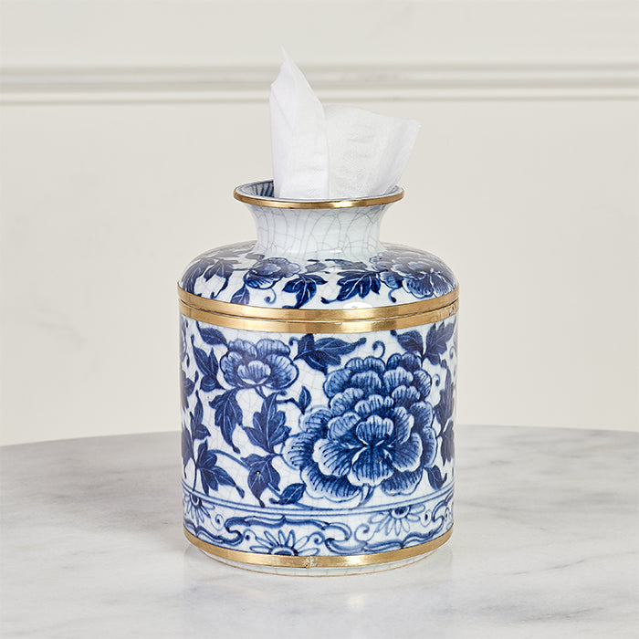 Peony Blossom Porcelain Tissue Holder