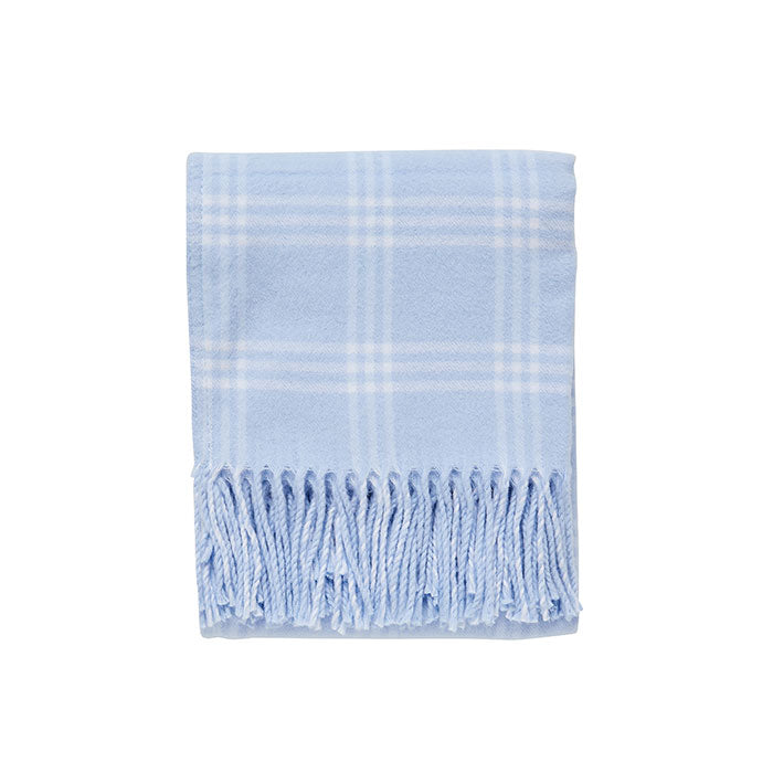 Perfect Plaid Baby Throw in Soft Blue