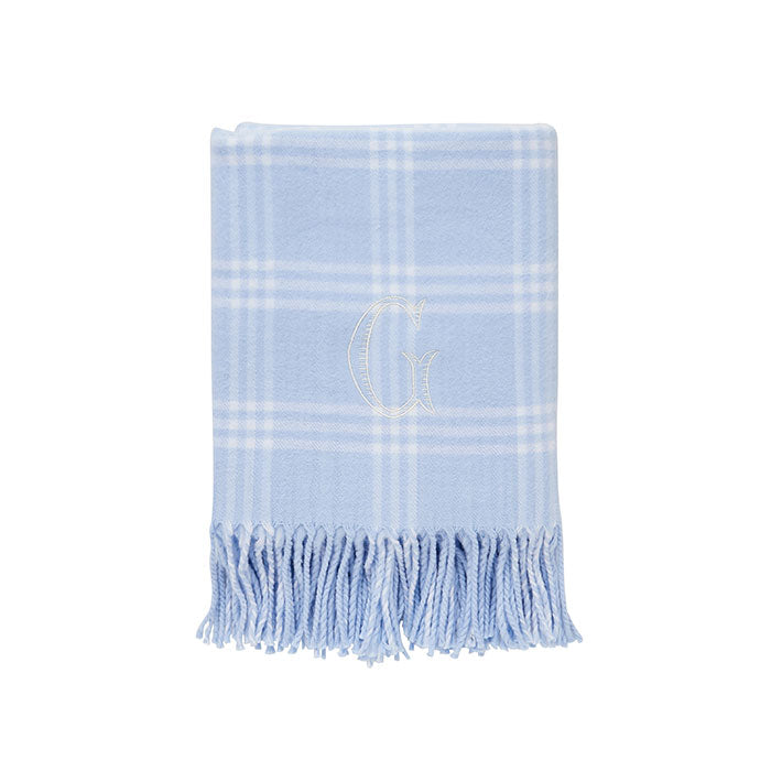 Perfect Plaid Baby Throw in Soft Blue