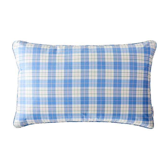 Porcelain Plaid in Silk Throw Pillow