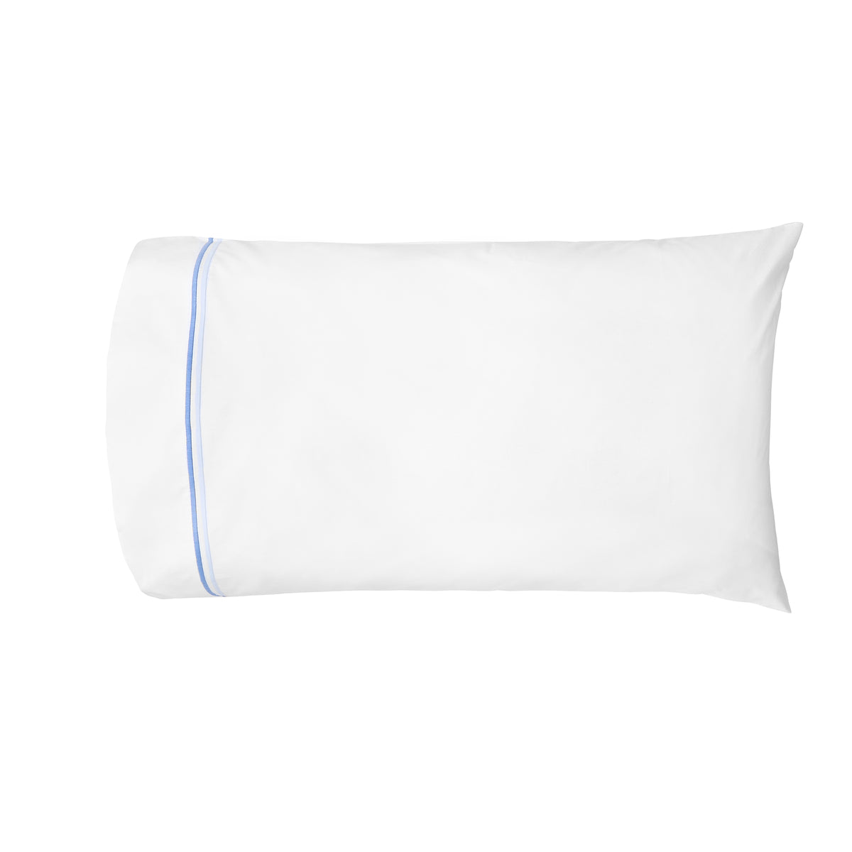 Essex Pillowcase in White and Azure Blue